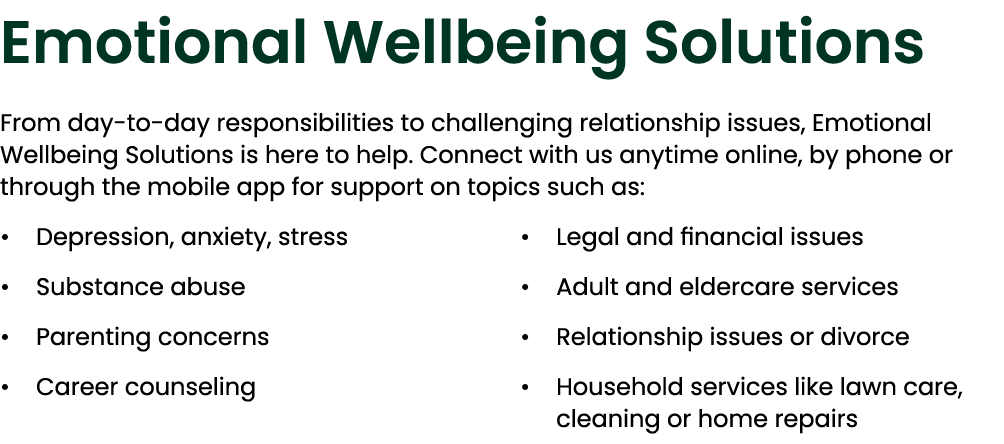 Emotional Wellbeing Solutions From day to day responsibilities to challenging relationship issues, Emotional Wellbein...